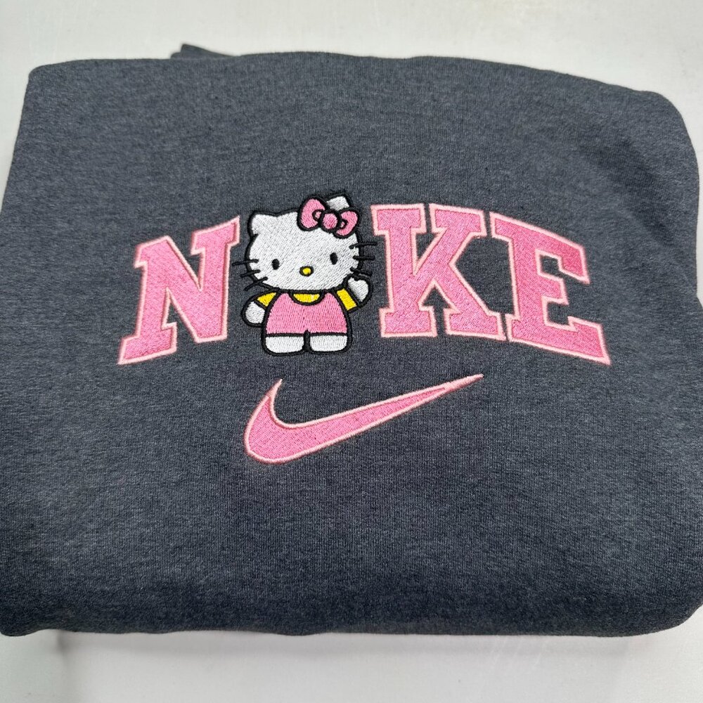 Nike Hello Kitty Sweatshirt Embroidered Adult Unisex Crewneck Cozy Cat Anime